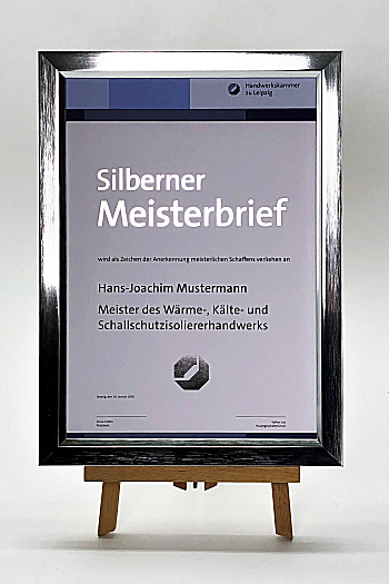 Meisterbriefe anfertigen Silberner Meisterbrief