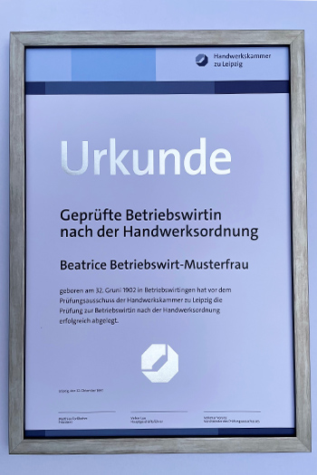 Silberner Meisterbrief