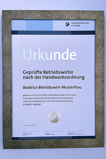 Silberner Meisterbrief