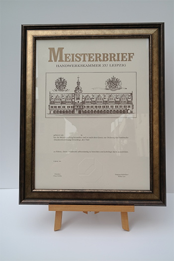 Meisterbriefe anfertigen Silberner Meisterbrief